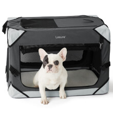 Lesure zusammenklappbare Hundekiste - tragbare Hundereisekiste Zwinger fr kleine Hundetrenkiste mit haltbaren Netzfenstern im Innen- und Auenb