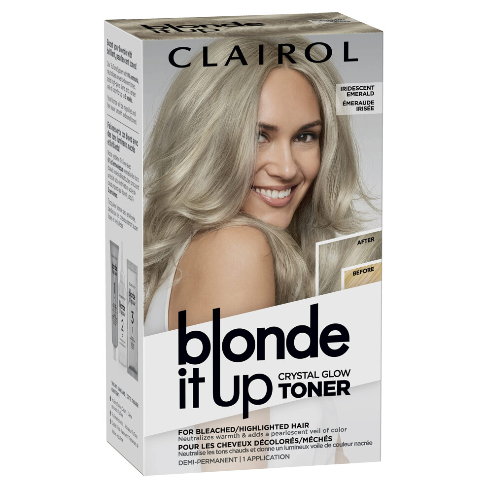 Clairol Blonde It Up Crystal Glow Toners Demi-Permanent Hair Dye  Iridescent Emerald Hair Color  Pack of 1