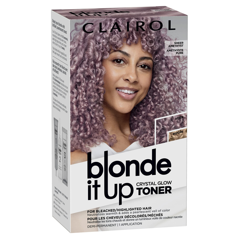 Clairol Blonde It Up Crystal Glow Toners Demi-Permanent Hair Dye  Sheer Amethyst Hair Color  Pack of 1