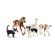 Schleich Bondgård Realistiska Bondgårdsdjur Figurer - 5st Utbildande Lekset för Barn