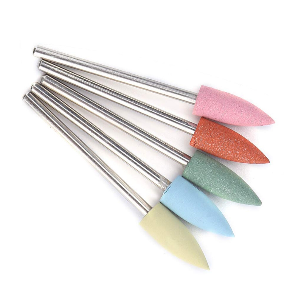 Tbest Rubber Burr Nail Drill Bit Silicone Olisher Silicone Green For Nails Russian Manicure Drill Bits Silicone Nail Bit 5Pcs Set Rubber Nail Drill Bits Man
