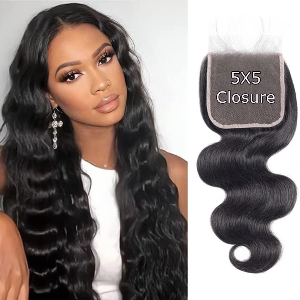 Liangya Hair Unisex Not,Specified 5X5 Hd Lace Closure 5X5 Body Wave Closure Human Hair 12A Real Transparent Lace Closure Virgin Remy Human Hair Frontal Closure Pre Plucked
