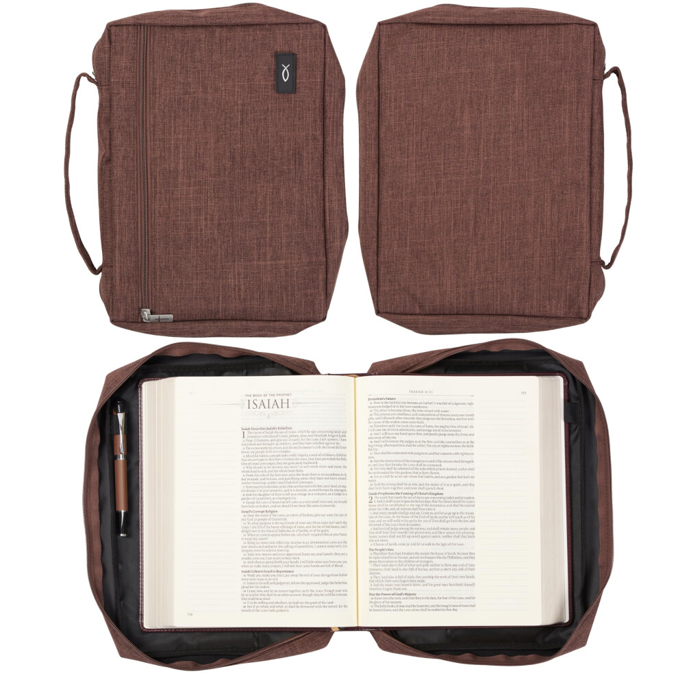 Regalos De Arte Cristiano, Funda De Poli Ster Para Biblia Para Hombres Y Mujeres Con Parche De Pez De Jes S, Bolsillo Con Cremallera Seguro, Pres-image