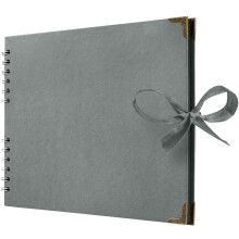 Bstorify Quadratische Scrapbook-Fotoalben, 50 Seiten (27,9 x 21,6 cm), graues dickes Papier, Hardcover, Bandverschluss  ideal fr Ihre Scrapbooking-