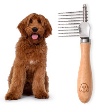 Hundeafmattningsb?rste og riveudskillerb?rste til hunde Kamv?rkt?j til pleje Bedst til doodler Pudler Goldendoodle Katte og andre k?ledyr Fjernel