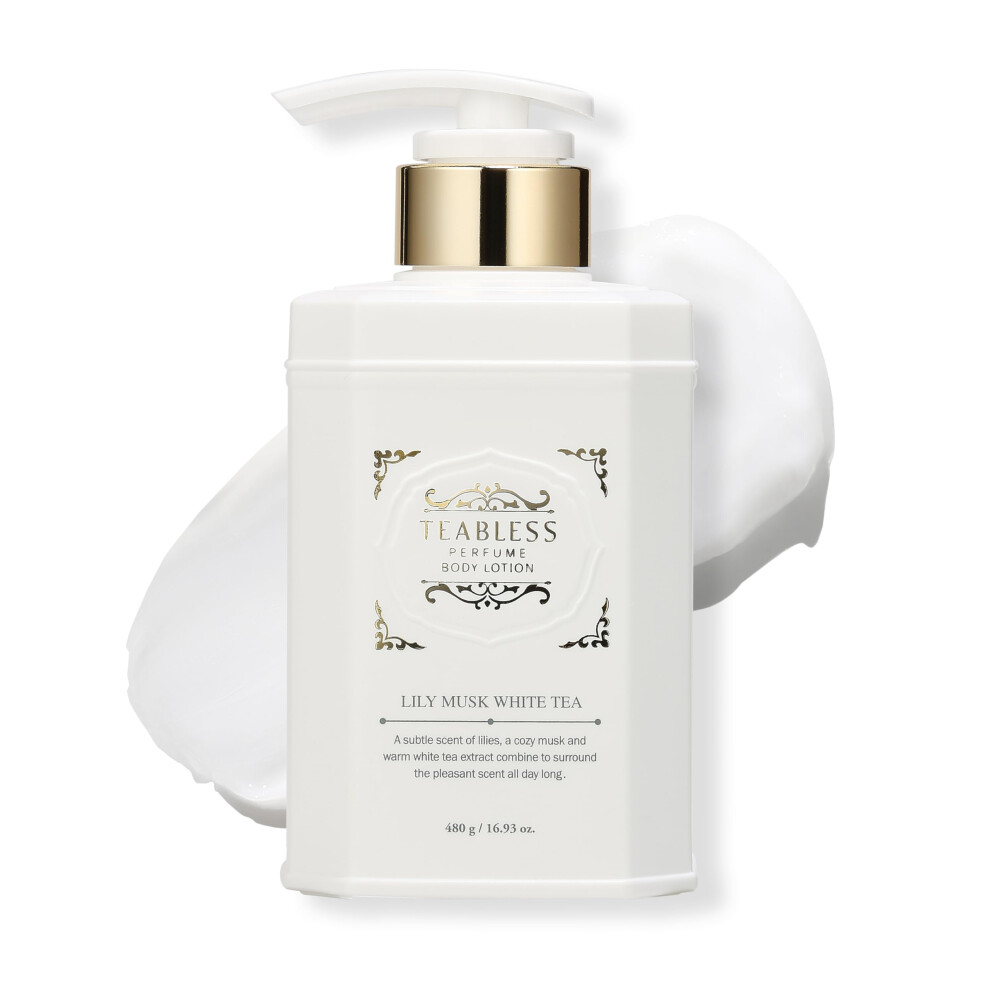 Teabless White Lily Musk Tea Perfumed Body Lotion Daily Moisturizer Body Lotion For Dry Skin & Sensitive Skin Non-Greasy Slow Aging Floral Musk S