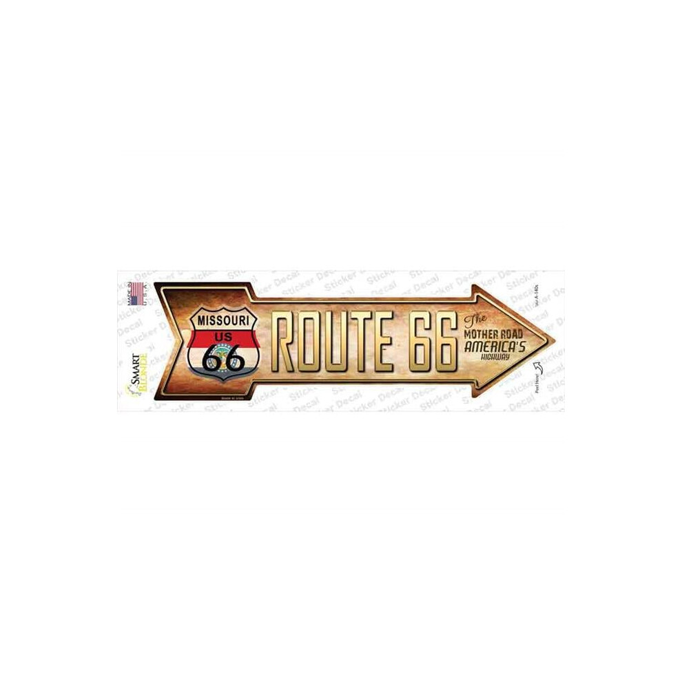 Smart Blonde A-140S-M Route 66 Missouri Flag Novelty Arrow Sticker Decal - Medium 792636333262