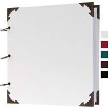 10 x 10 Inch Leather Hardcover 80 Pages DIY Scrapbook Photo Album Blank Craft Paper Wedding Anniversary Family Photo Scrapbook Album White  10 x 10 In