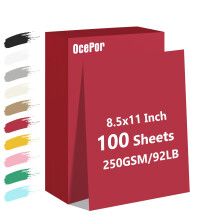 100 hojas de cartulina roja de San Valent n, papel de impresora de colores de 8,5 x 11, cartulina gruesa, papel de construcci n para manualidades