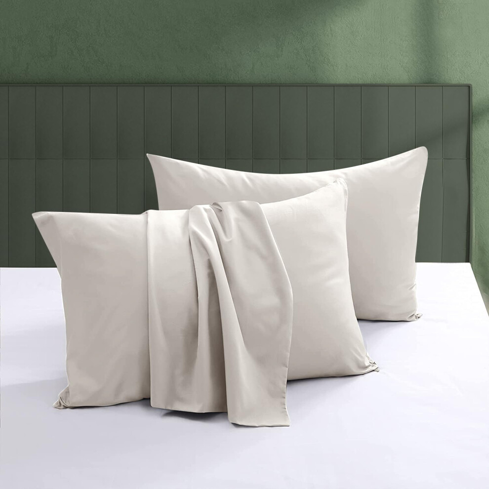 Kussenbeschermers Van 100% Egyptisch Katoen, Set Van 4, Kussenslopen Van 600 Draden Per Inch, Queensize, Met Ritssluiting, Satijnen Weving, Verkoelend-image