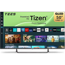 Tees 50 inch 4K QLED Smart TV, Tizen OS UHD Central Stand Design Television with Apple TV+ BBC Netflix Freeview TV Plus Gaming Hub