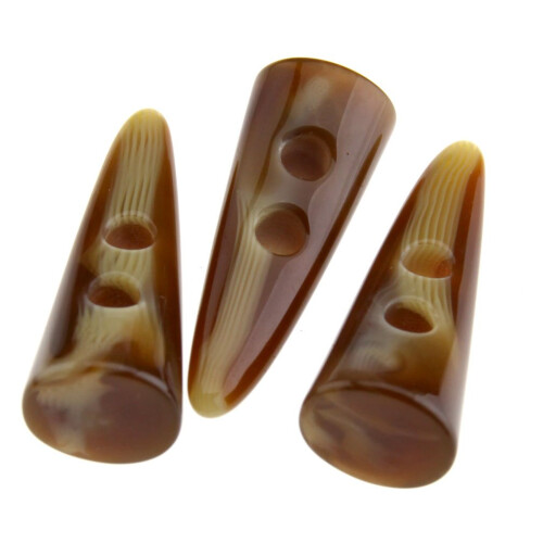 10pcs Large Horn Imitation Tooth Toggle Buttons Compatible with Coat Jacket Blazer Cream Bone 1