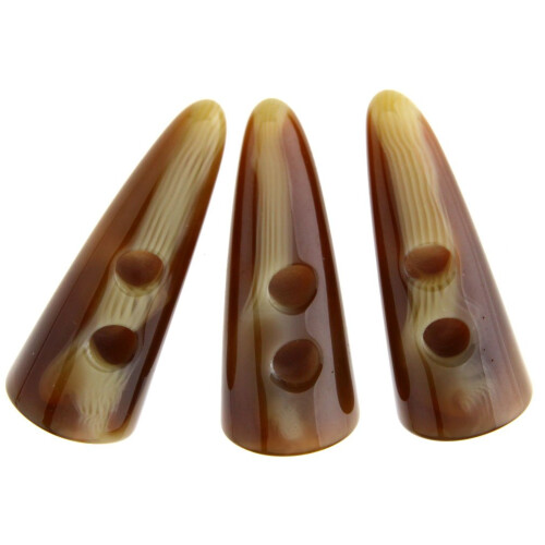 10pcs Large Horn Imitation Tooth Toggle Buttons Compatible with Coat Jacket Blazer Cream Bone 2