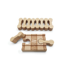 11-teiliges Deluxe-Hundeknochen-Gleisverbinder-Set aus Holz Zugverbinderstcke aus Holz, kompatibel mit allen Holzeisenbahn-Gleissets Holzgleis-Z