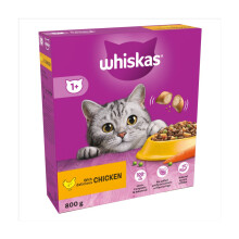 Whiskas 1+ Chicken Adult Dry Cat Food (800g × 5)