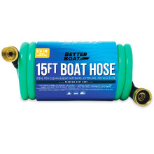 15FT Coiled Boat Hose Coil Hose Water Hoses Expandable Perfect Coil Water Hose RV Wash Water Hose Spring Washdown Short Small 15 Foot Coiling Garden