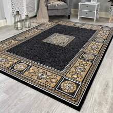 (Beige Grey Border, 120x170 cm (47"x67")) Modern Style Large Rugs High Quality Carpet Rug