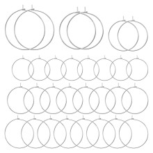 180Pcs Round Wine Glass Hoops Rings Beading Hoop Rings Ear Wines Earring Hoops for DIY Jewelry Making Craft Art(White K)