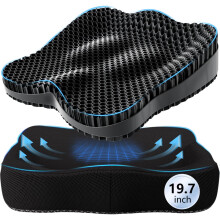 19.7in Thicken Cooling Gel Seat Cushion Larger Gel Seat Cushion for Long Sitting Pressure Relief Seat Pad for Office Chair Egg Cushions for Car Desk
