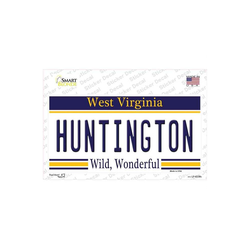 Smart Blonde Lp-6538S-M Huntington West Virginia Novelty Sticker Decal - Medium 792636322082
