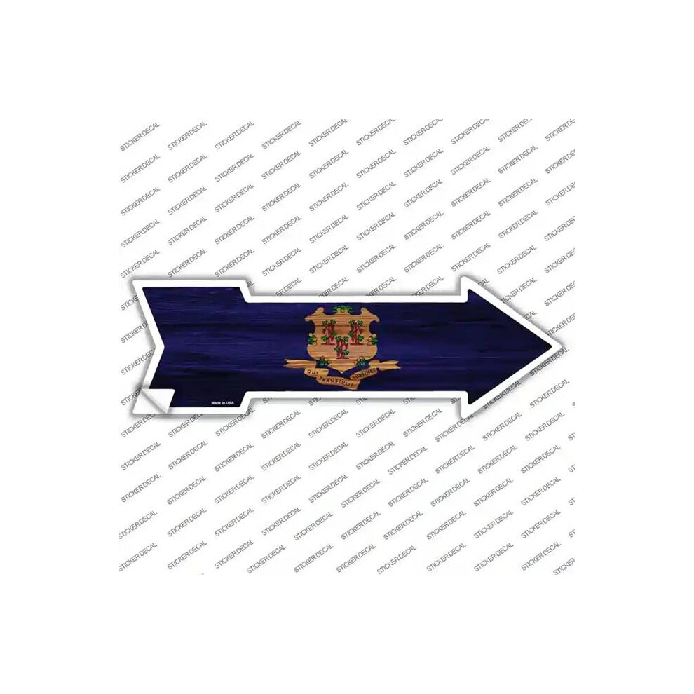 Smart Blonde A-528S-L Connecticut State Flag Novelty Arrow Sticker Decal - Large 792636336003