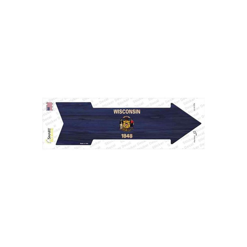 Smart Blonde A-570S-M Wisconsin State Flag Novelty Arrow Sticker Decal - Medium 792636338625