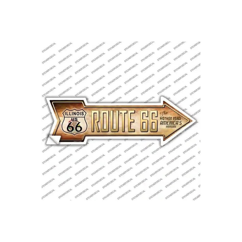 Smart Blonde A-141S-S Route 66 Illinois Flag Novelty Arrow Sticker Decal - Small 792636332388