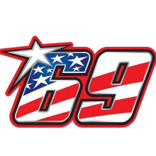 2 Pieces Nicky Hayden Sticker Moto GP 4 inches - Kentucky Kid 69 R.I.P Sticker Decal