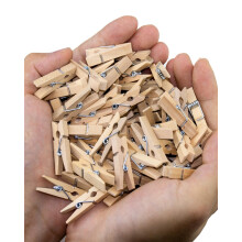 200 PCS Mini Klemmetjes 1,2 Inch, Mini Kleding Klemmen voor Foto's, Houten Mini Klemmen voor DIY Project