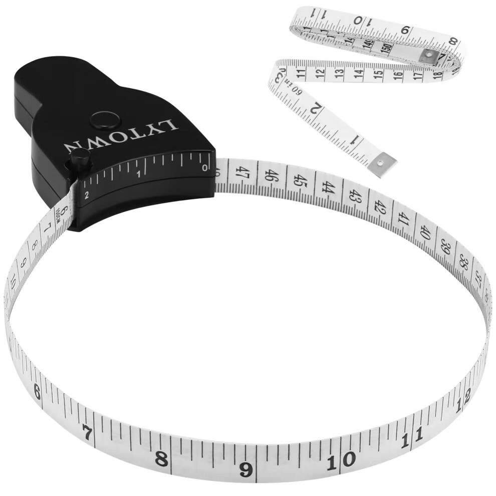Lytown 2Pcs Tape Measure Body Measuring Tape 60Inch (150Cm) Retractable Measuring Tape For Body Measurement & Weight Loss Accurate Body Tape Measure For Fi