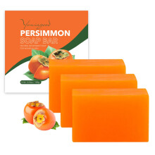 3 PCS Persimmon Soap Bar for Body Odor Control Natural Deodorant Body Bar Soap for Old People Smell Remove Nonenal Body Odor Organic Eliminati
