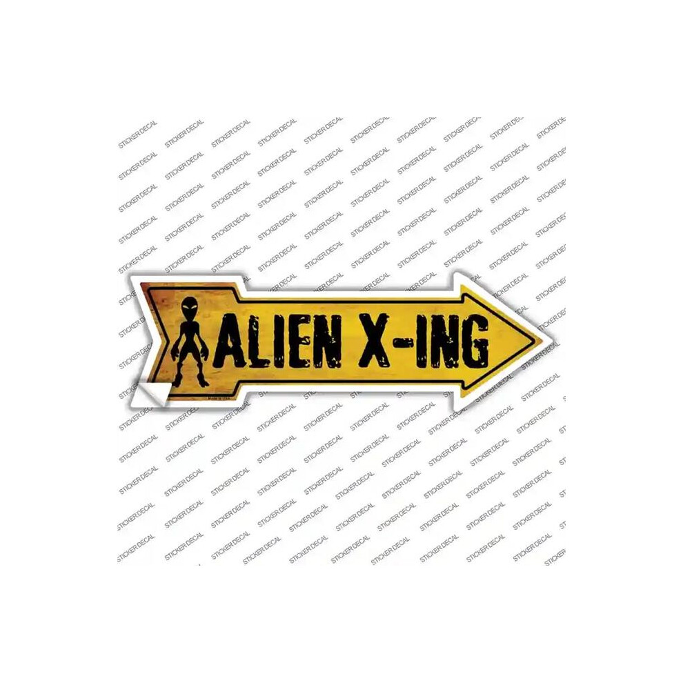 Smart Blonde A-189S-S Alien Xing Novelty Arrow Sticker Decal - Small 792636333873