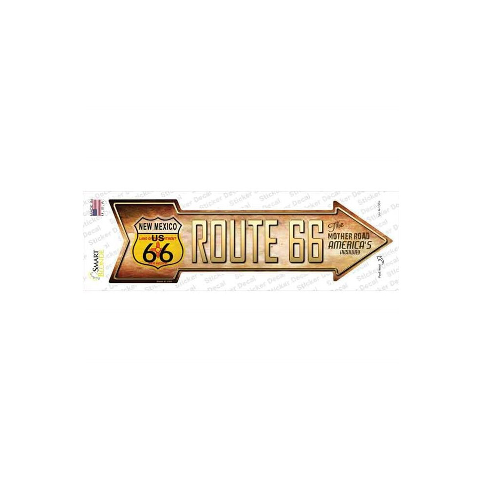 Smart Blonde A-136S-M Route 66 Mexico Flag Novelty Arrow Sticker Decal - Medium 792636332333