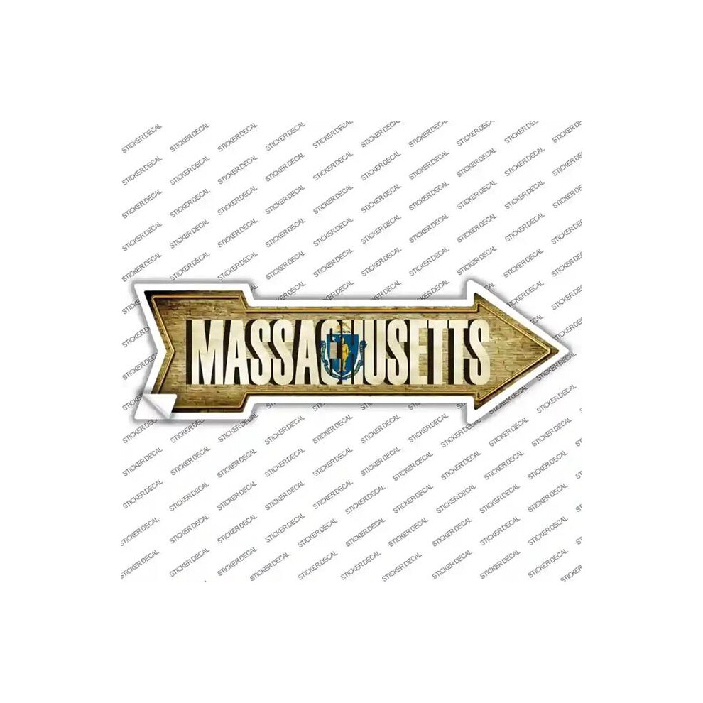 Smart Blonde A-214S-L Massachusetts Novelty Arrow Sticker Decal - Large 792636334009