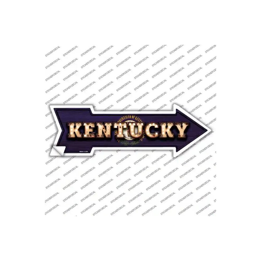Smart Blonde A-597S-S Kentucky Bulb Lettering Novelty Arrow Sticker Decal - Small 792636338823