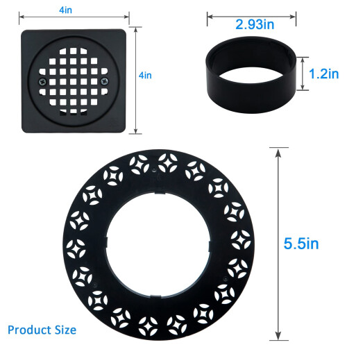 Kit de grelha de dreno de 4 polegadas compatível com Schluter Kerdi-Drain 1