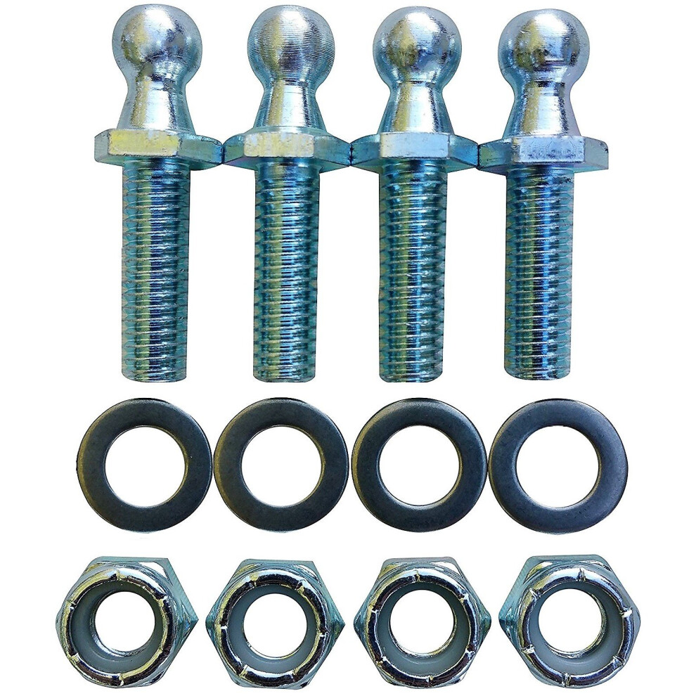 4 Pack 10mm Ball Studs with Hardware - 516-18 Thread x 1 Long Shank - gas Lift Support Strut Fitting-image-OPC-PFPMDNB-NEW