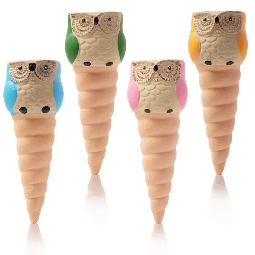 Lot De 4 Tuteurs D'arrosage Automatique En Terre Cuite Pour Plantes, Globes D'arrosage, Jardini Res En Argile Auto-Arrosantes, Parfaits Pour L'en-image