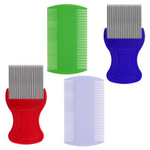 4 Pcs Head Hair Comb  2 Pieces Lice Combs Double Sided 2 Pieces Removal Dandruff Comb with Metal Teeth. Professional Anti-Dandruff  No Damage to Hair