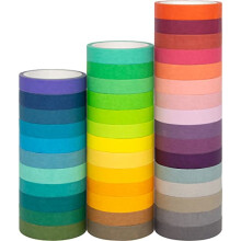 40 Rolls Washi Tape Set Decorative Masking DIY Plain Washi Tapes for Children and Gifts Warpping (MIX)