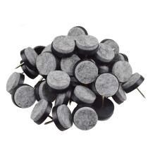 40pcs Round Heavy Duty Nail-on Felt Pad for Furniture Chair Table Leg Feet Floor Protectors Slide Smoothly (Black Pad Diameter 24mm)