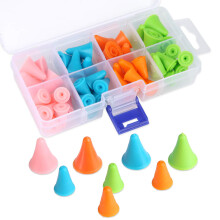 48 STUKS Breinaalden Puntbeschermers/Stoppers Veelkleurige naaldtipstoppers met plastic doos 2 maten (32 STUKS Klein + 16 STKS Grote Breinaaldendop)