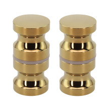 Nes Home Round Brushed Brass Aluminium Shower Door Knob Handle Set Of 2