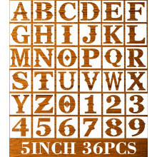 5-Zoll-Buchstabenschablonen, Alphabet-Schablonen, wiederverwendbare Schablonen f   r Buchstaben und Zahlen, Schablonen zum Malen auf Holzw   nden, Ve