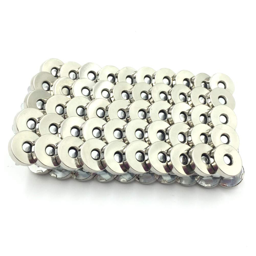 50 Sets Magnetische Drukknopen Voor Portemonnees / Ideaal Voor Het Sluiten Van Portemonnees, Handtassen, Kleding, Naaien En Knutselen, Zilver-image