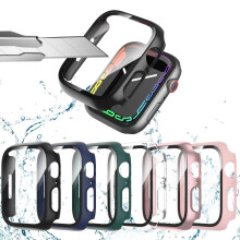 JERXUN 6er-Pack Hlle mit Displayschutzfolie aus gehrtetem Glas fr Apple Watch Serie 3 2 1 42 mm, ultradnn, kratzfest, vollstndig schtzende hart