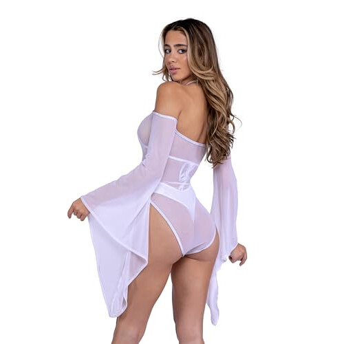 6497 - Sheer Mesh Romper med klokke?rmer 1