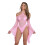 6497 - Sheer Mesh Romper med klokke?rmer 3
