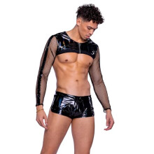 6519 - Vinyl hardloopshorts met iriserende print