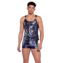 6529 - Rainbow Shimmer Camouflage Tank Top